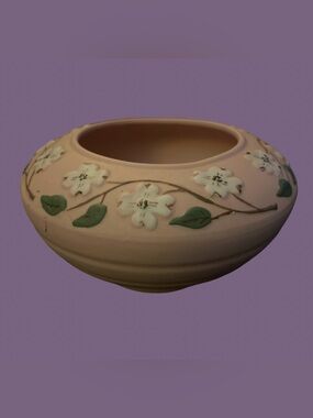 Vintage Pink Pigeon Forge Pottery Hand Painted Dogwood Bowl